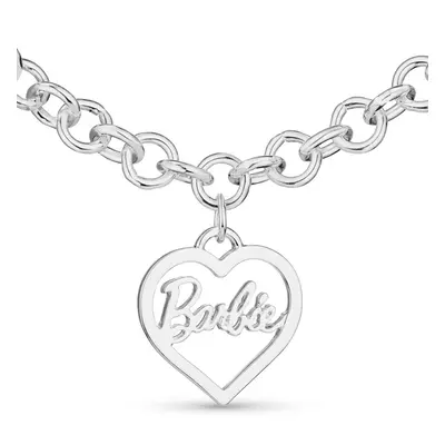 Barbie Round Link Heart Necklace - Silver