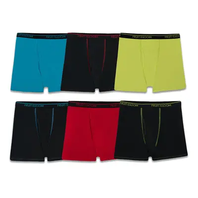 Fruit of the Loom Boxer Briefs Boys-6 Pack-Micro Stretch-Black/Ye