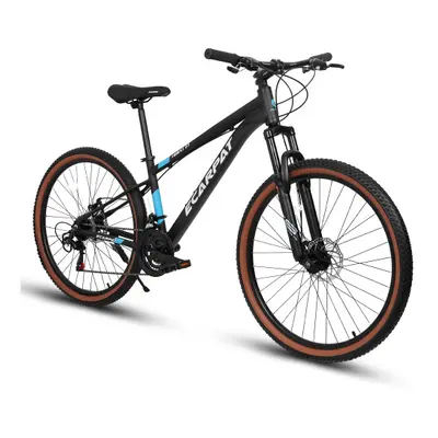 (Black+Blue) A27302 inch wheel mountain bike, 21-speed disc brake trigger transmission, aluminum