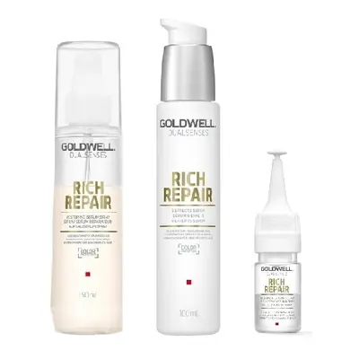 Goldwell Dualsenses Rich Repair Serum Spray 150ml, Effects Serum and Restoring Serum (12 x 18ml)