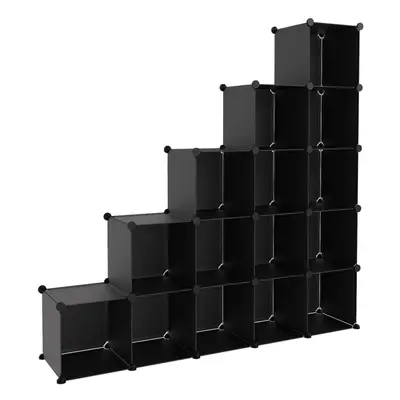 (black, x x 153.5 cm) vidaXL Storage Cube Organiser PP Shoe Rack Room Divider Multi Colours/Size