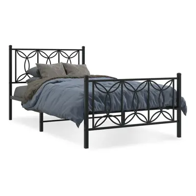 (black, x cm/ with headboard & footboard) vidaXL Metal Bed Frame with Headboard Home Bed Base Be