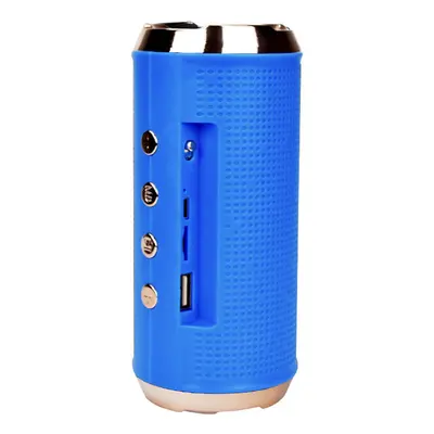 (Blue) Bluetooth 5.0 Speaker 10W Dual Drivers Hi-Fi Stereo Bass Wireless Soundbar TF Card AUX-In