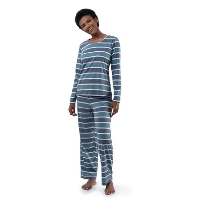 Fruit of the Loom Women's Long Sleeve Tee and Pant Piece Sleep Set