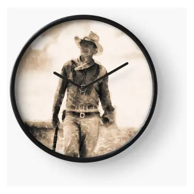 (John Wayne=5065) Wall Clock Inch Funny Mantel & Tabletop Art Decor for Home Bedroom Office