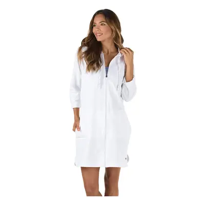 Speedo Women's Uv Cover Up Aquatic Quarter Sleeve Robe Solid White Sma