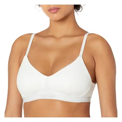 Calvin Klein Women's Pure Ribbed Lightly Lined Bralette White X-Larg