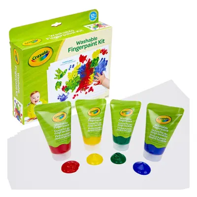 Crayola Washable Finger Paint Set Toddler Paint Kit Tubes of Paint Sheets of Paper Gift