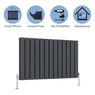 (Anthracite, 600*884mm ?double?) Flat Panel Column Radiator