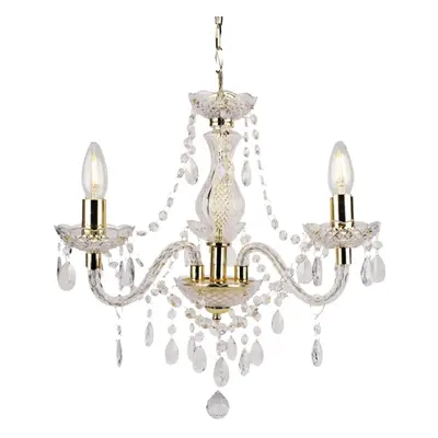 Clear and Gold Marie Therese Style x 40W Chandelier