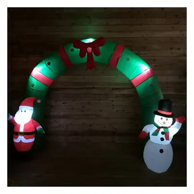 8ft (250cm) LED Christmas Inflatables Santa & Snowman Party Archway Decorations