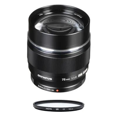 OLYMPUS 75MM F1.8 Black + HOYA UX UV 58mm Filter