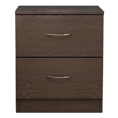 (2 Drawer-With Metal Handles, Walnut) NRG Chest of Drawers With Metal Handles Bedroom Furniture 