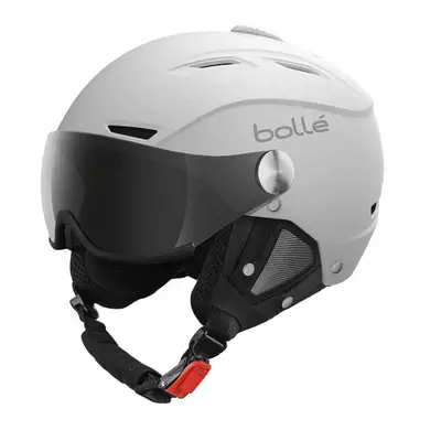 (56-58cm) Bolle Backline Visor Ski Helmet - Soft White & Silver