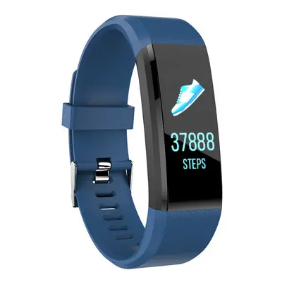 (Blue) Dynamic UI Heart Rate Message View Sports Mode Multi-language Smart Watch Band