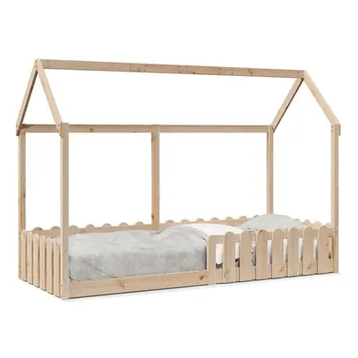 (natural, x cm) vidaXL Kids' House Bed Frame Home Bedstead Children Bed Base Solid Wood Pine