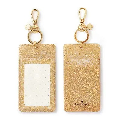 Kate Spade New York Id Badge Clip Key Chain, Gold Glitter