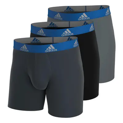 adidas Men's Performance Boxer Brief Underwear (3-Pack) Onix Grey/Bla