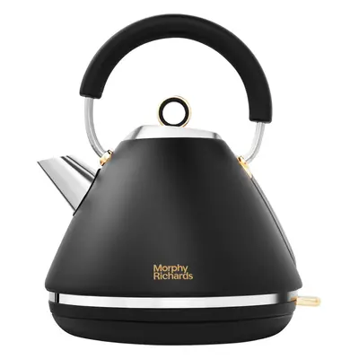 Morphy Richards Accents Pyramid Kettle 1.5L, Rapid Boil, Black with Removable Limescale Filter