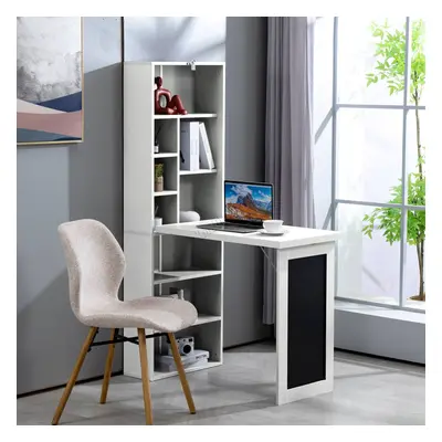 (White) WestWood Desk W/ Shelves L-Shape Convert Fold Computer Work Table Office Study