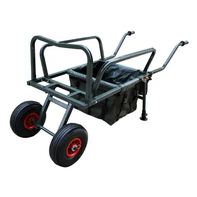 CARPZILLA Fishing Trolley Pneumatic Wheel Folding Barrow Cart with Bag Adjustable Legs