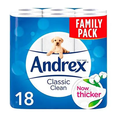 Andrex Classic Clean Toilet Tissue Rolls pack