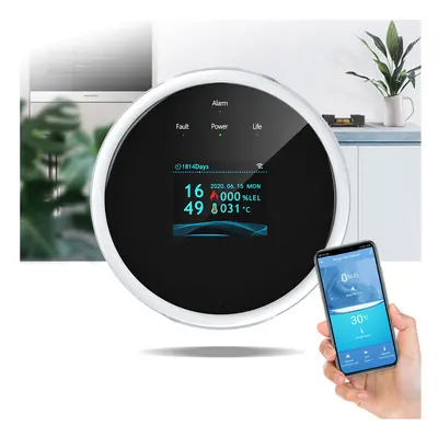 Wifi Natural Gas Sensor LCD Screen Household Smart Gas Alarm Detector Leakage Sensor Wifi Temper