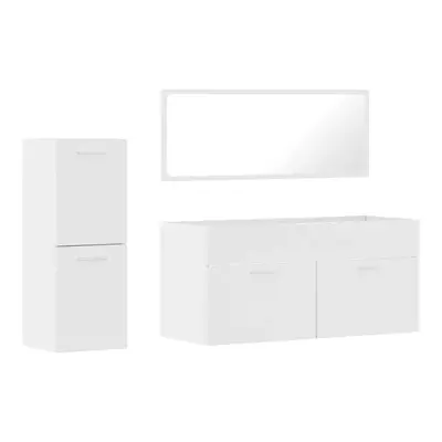 (high gloss white) vidaXL Bathroom Furniture Set Piece Storage Cabinet Engineered Wood