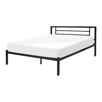 Slatted Bed CUSSET x cm (EU Double) Metal Black