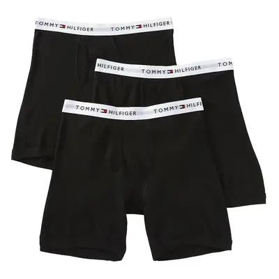 Tommy Hilfiger Men's 3-Pack Cotton Boxer Brief Black Medium(32-34)