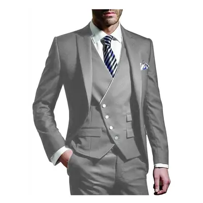 (gray, M) Men's Suits Slim Fit, Piece Suit for Men Tuxedo Suit Set