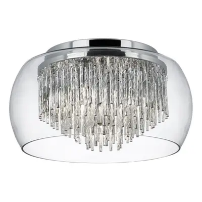 Clear Glass Shade Light Flush Ceiling Fitting With Aluminium Spiral Tubes