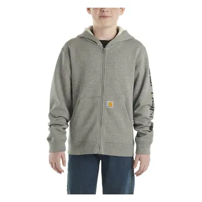 Carhartt Boys LongSleeve FullZip Hooded Sweatshirt Hoodie Charcoal Grey Heather