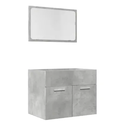 vidaXL Bathroom Furniture Set Piece Cabinet Concrete Grey Engineered Wood