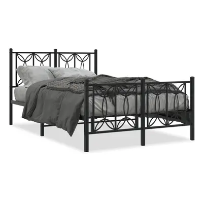 (black, x cm/ with headboard & footboard) vidaXL Metal Bed Frame with Headboard Home Bed Base Be