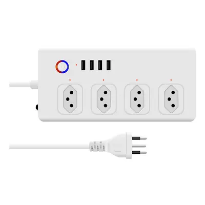 Smart Power Strip Brazil Plug Smart Power Bar Multiple Outlet Extension Cord with * USB/4 * AC P