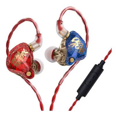 (Red) Gaming Headset Wired Earphones in Ear Earbuds With Mic 3.5mm Dynamic Drive Hi-Fi Bass Ster