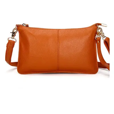 (Brown) Women Genuine Leather Day Clutches Candy Color Bags Women's Fashion Crossbody Bags Small