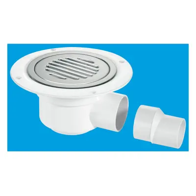 McAlpine TSG50SS-SL-NSC 50mm Water Seal Trapped Gully, Clamp Ring and Cover Plate, 2" Horizontal