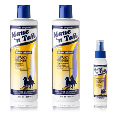 Mane n Tail Sulfate Free Repair n Replenish Gentle Cleaning And Replenishing System (11.2 Oz Eac