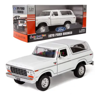 1978 Ford Bronco 1:24 Diecast Model Car White SUV SUT Truck Motormax A