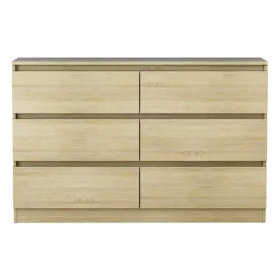 (6 Drawer - Chest Of Drawers, Oak) NRG Chest of Drawers Bedside Table Storage Drawer Unit Bedroo