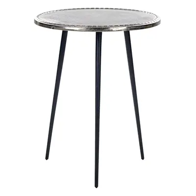 Metal Side Table Silver with Black TELFER