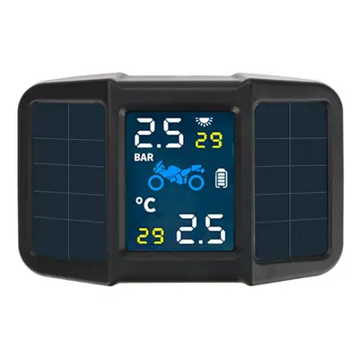 Motorcycle TPMS Tyre Pressure Monitor LCD Display Temperature Monitoring Alarm System USB Chargi