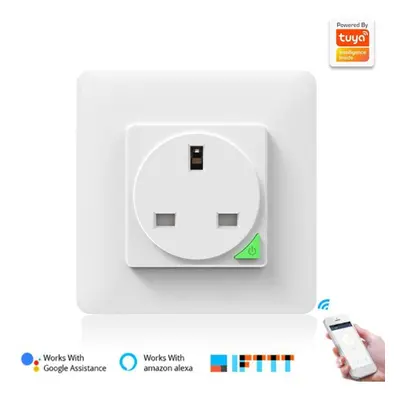 UK Plug Tuya Smart WiFi Wall Socket Switch Work with Google Alexa 110-240V