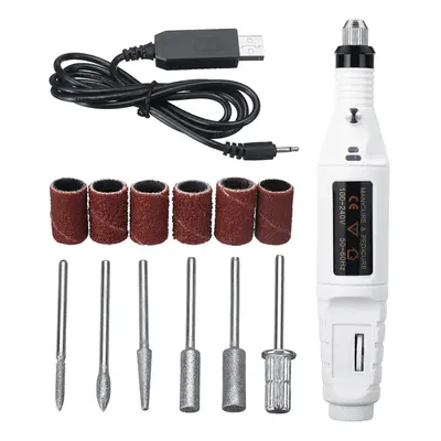 (White) USB Mini Electric Grinder Engraving Pen Milling Rotary Drill Grinder Tool Milling Polish