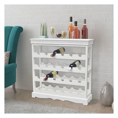 vidaXL Wine Cabinet Abreu White Bottle Rack Drink Holder Stand Shelf Storage