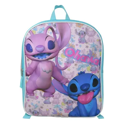 Disney Stitch & Angel 15"" Backpack with Plain Front