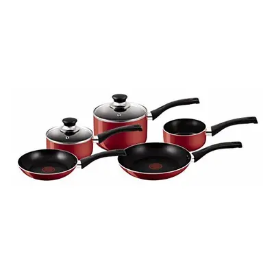 Tefal A161S545 Bistro Aluminium Cookware Set, Pieces - Red