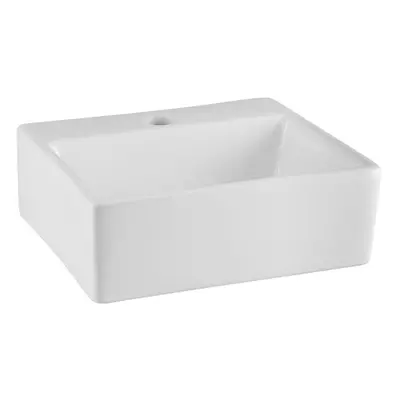 Square Compact Tap Hole Ceramic Countertop Vessel without Overflow - 335mm